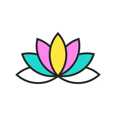 Renkli cmyk dekoratif nilüfer çiçeği