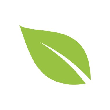 Yeşil Yaprak Simgesi İllüstrasyon Vektör Şablonu