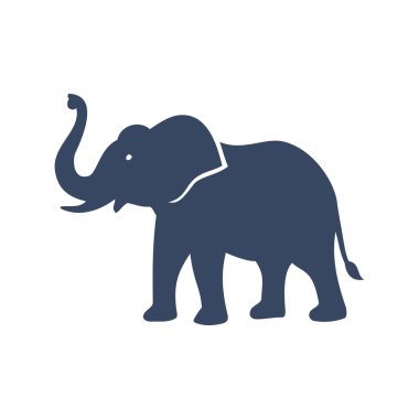 Fil Silueti Logo Resimlendirme Vektör Şablonu