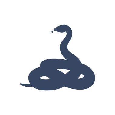 Yılan Silueti Logo Çizim Vektörü Şablonu