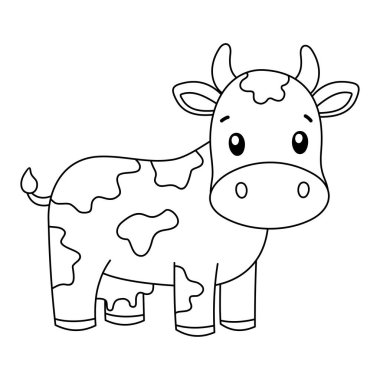 boyama kitabı mandıra inek vektörü