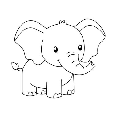 boyama kitabı fil vektörü