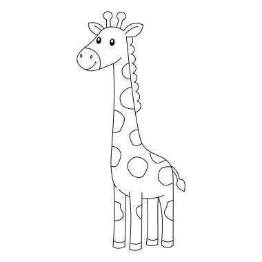 boyama kitabı zürafa vektörü
