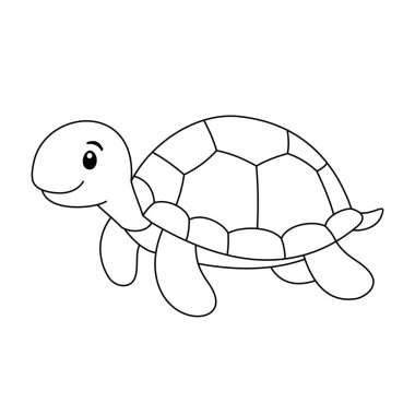 boyama kitabı kaplumbağa vektörü