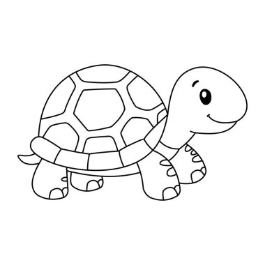 boyama kitabı kaplumbağa vektörü