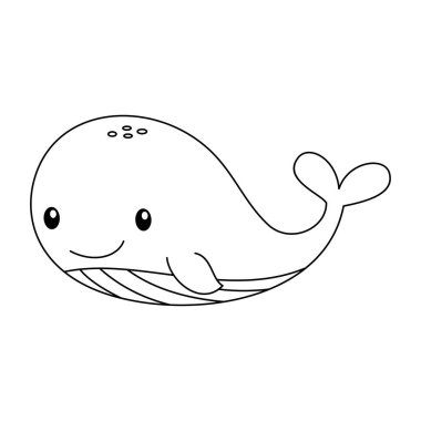 boyama kitabı balina vektörü