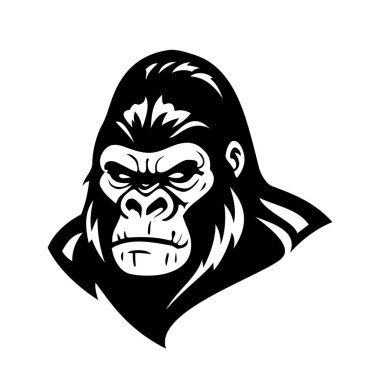 Goril Yüzlü Kabile Dövmesi Çizim Vektörü Şablonu