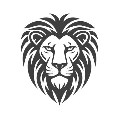 Basit Aslan Yüzlü Kabile Dövmesi Çizim Vektörü Şablonu