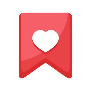 Aşk Yer İmi Simgesi Kaydet Simge İllüstrasyon Vektörü Şablonu