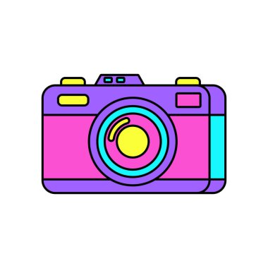 Retro Kamera Simgesi Vektör Şablonu