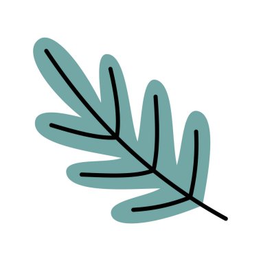 Doğa Basit Yaprak El Çizimi Organik Karalama Vektörü