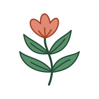 Çiçek Doğa Yaprağı El Çizimi Organik Karalama Vektörü