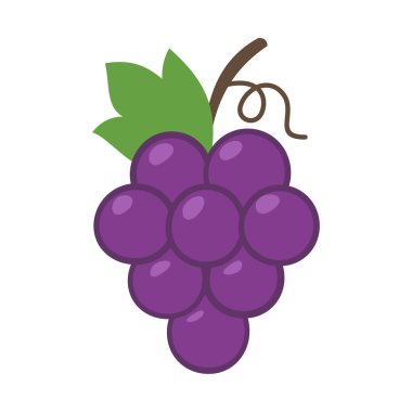 Basit Üzüm Meyvesi Simgesi Çizim Vektörü Şablonu
