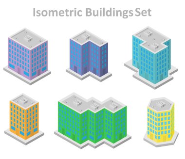 İzometrik binalar dizisi