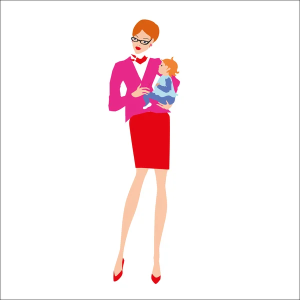 Mother and baby girl — Stock Vector