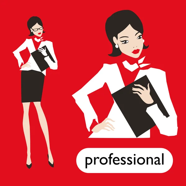 Professional business woman — Stock Illustration Professional business woman Vector Graphics