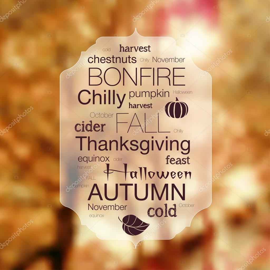 Typography with blurry photo as a background. Halloween holiday typography , gradient mesh.