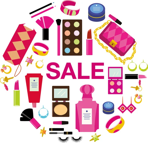 Make up set, Sale. — Stock Vector