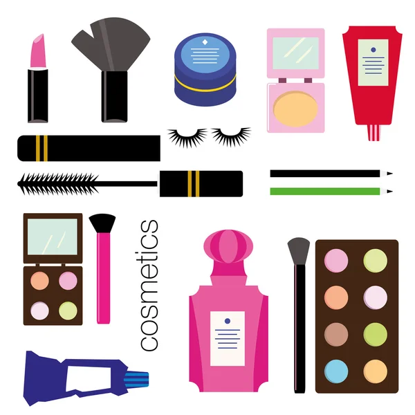 Fashion accessories and cosmetics set — Stock Vector