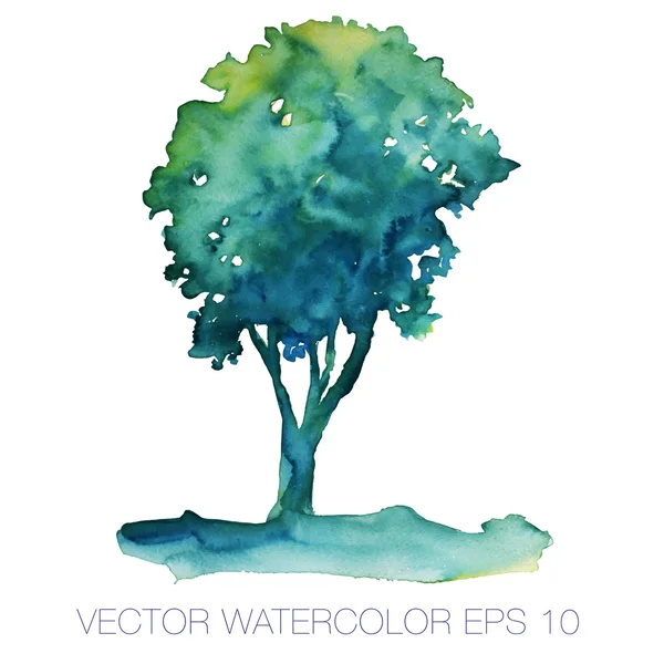 Árvore aquarela — Vetor de Stock