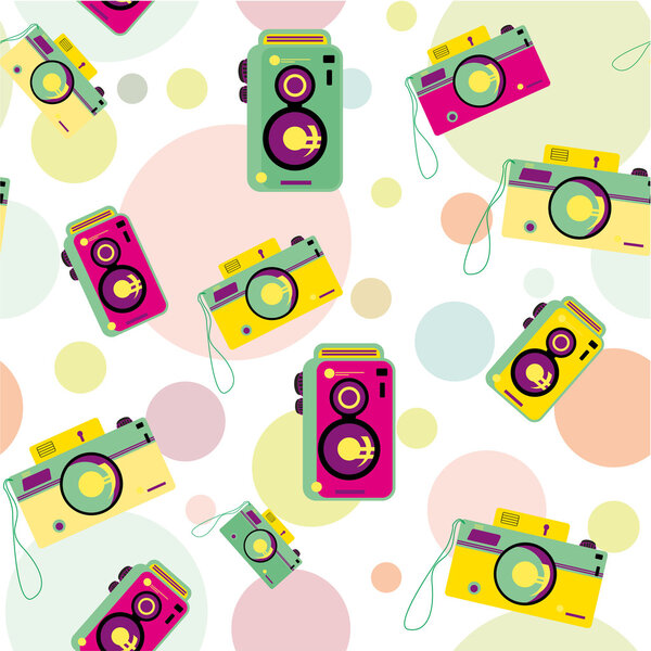 Photo camera seamless pattern.