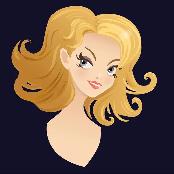 Mujer rubia joven — Vector de stock