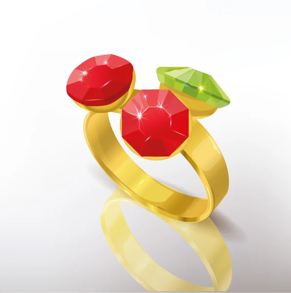 Goldener Ring mit Keimen — Stockvektor
