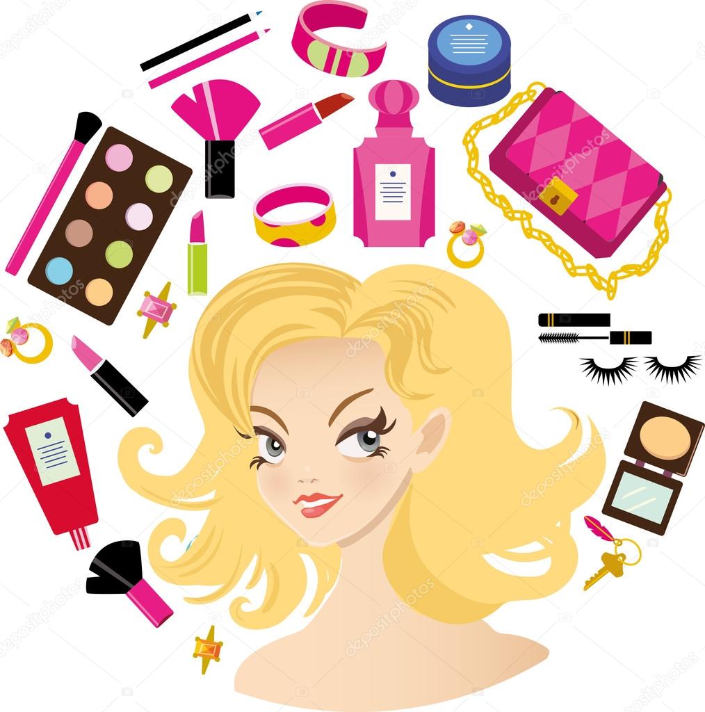 Fashion accessories and cosmetics set