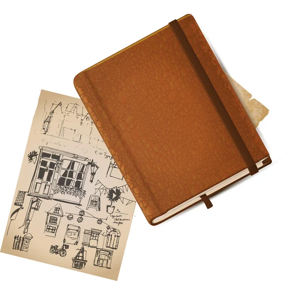 Libro di note vintage — Vettoriale Stock