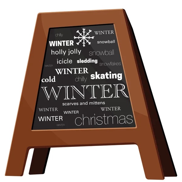 Winter typographyon black board — Stock Vector