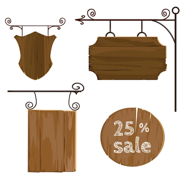 Panneaux suspendus en bois — Image vectorielle