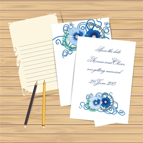 Conjunto de plantillas de tarjetas de invitación — Vector de stock