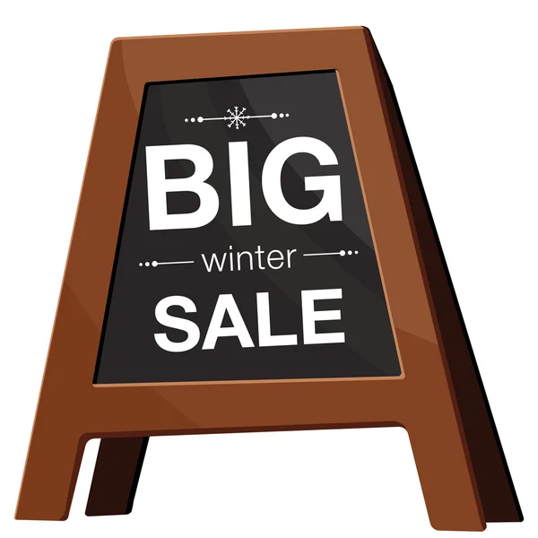 Winter sale typography on black board — Stock Vector