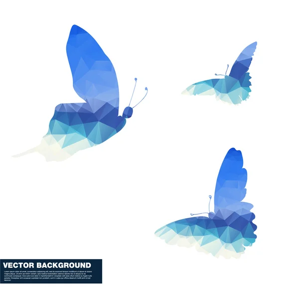 Polygon butterflies — Stock Vector