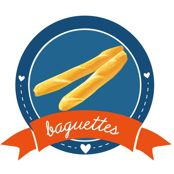 Baguettes logotipo sinal — Vetor de Stock