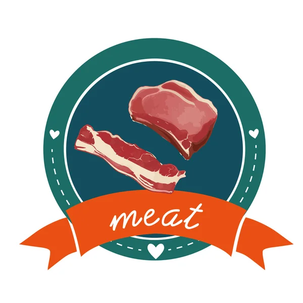 Kött logotyp tecken — Stock vektor