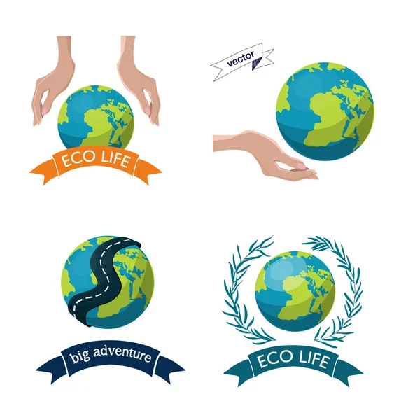 Globe symbool pictogrammen — Stockvector