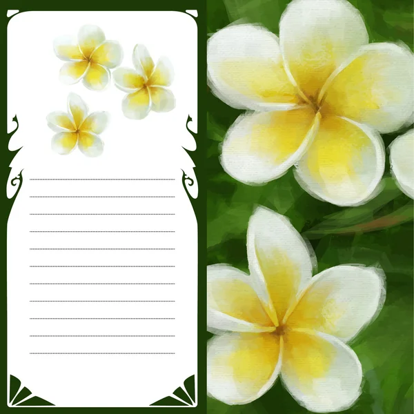 Tropische bloemen kaart — Stockvector
