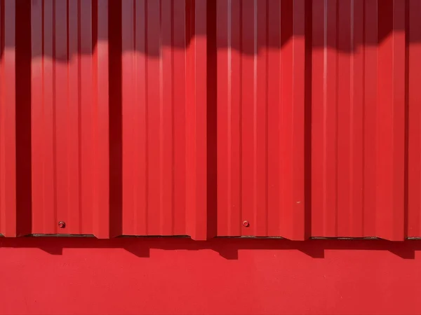 Sombra Chapa Metal Acero Laminado Color Rojo Revestimiento Techo Construcción —  Fotos de Stock
