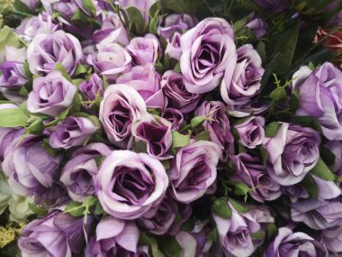 Menekşe Gül el yapımı Güzel Yapay Çiçekler süsleme klasik ton arkaplanı tebrik kartı veya kutlama etkinliği tasarımı Retro, kumaş ve plastikten, Sevgililer Günü, aşk sembolü