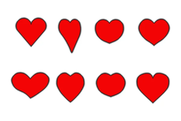 Kağıt Beyaz Zemin Üzerine Kırmızı Kalp Simgesi Çizimi Sembolü Aşk — Stok fotoğraf