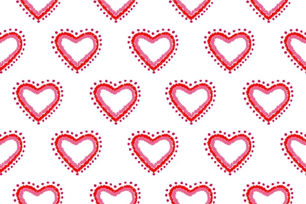 Pattern Freehand Sketch Shape Heart Colorful Red Pink Color Design — Stock Photo, Image