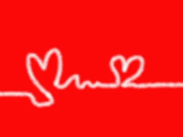 手绘素描线条夫妇形心形 白色设计元素隔离在红色背景下 象征爱情情人节 纺织品面料 纸制艺术卡片 — 图库照片