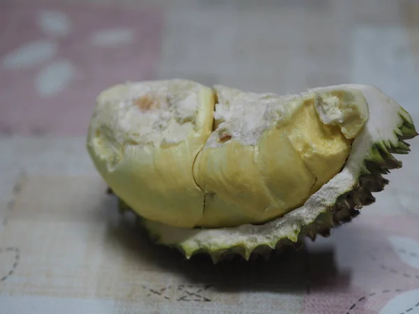 Owoce Duriana Ostrą Korą Ciało Słodkim Żółtym Kolorze — Zdjęcie stockowe