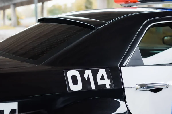 Patrol Car Number Blurred Background Outdoors — Stock Photo, Image