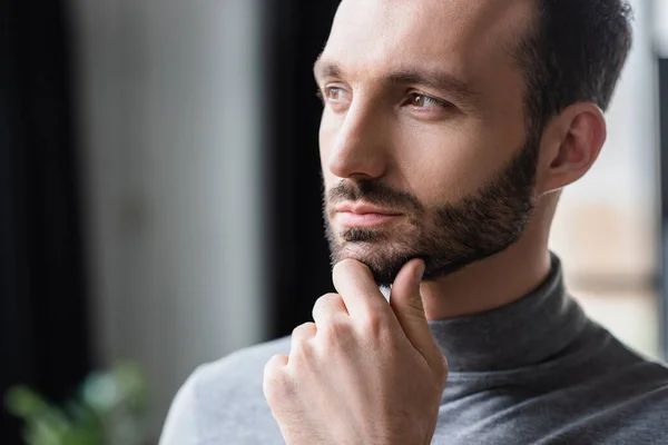 Bearded Businessman Looking Away Office — Stock Photo, Image