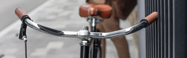 Bicicleta Moderna Calle Urbana Bandera — Foto de Stock