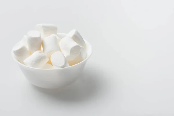 Soft Puffy Marshmallows Bowl White — Stock Photo, Image