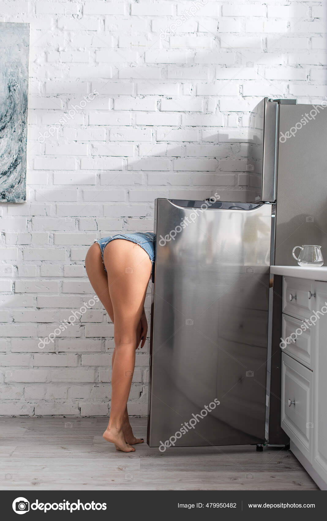 Cropped View Sexy Woman Bending Fridge Stock Photo by ©HayDmitriy 479950482