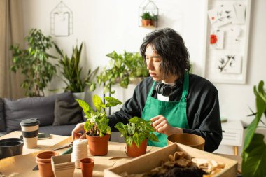 Yetenekli genç bir çiçekçi doğayla süslenmiş büyüleyici bir atölyede çiçek saklama eğilimindedir..